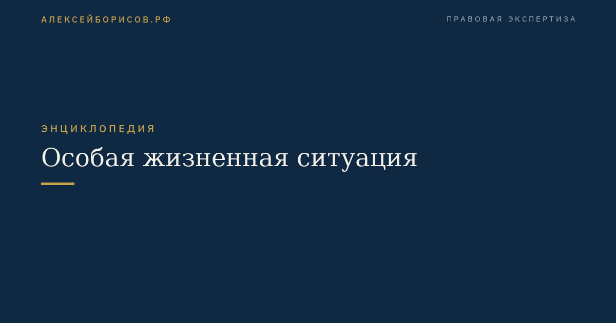 Особая жизненная ситуация