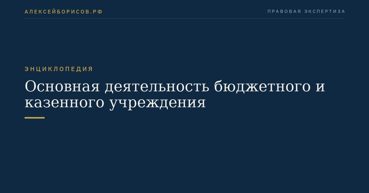 Основная деятельность бюджетного и казенного учреждения