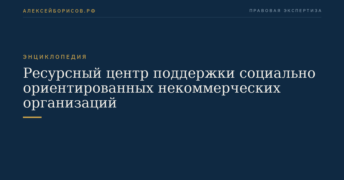 Ресурсный центр поддержки социально ориентированных некоммерческих организаций