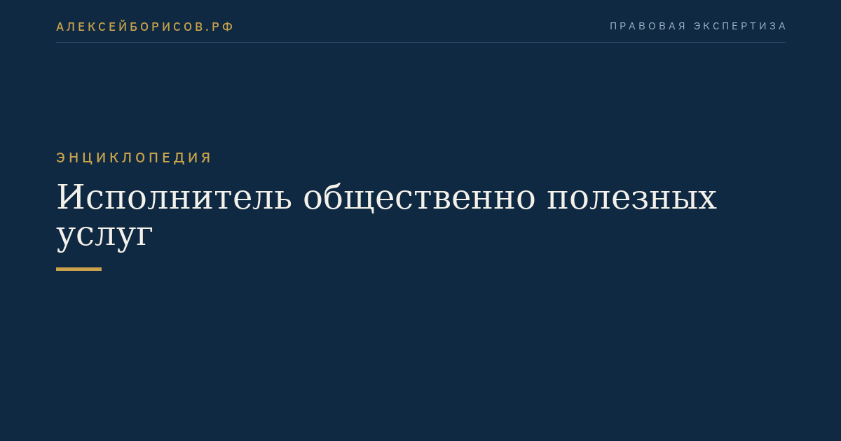 Исполнитель общественно полезных услуг
