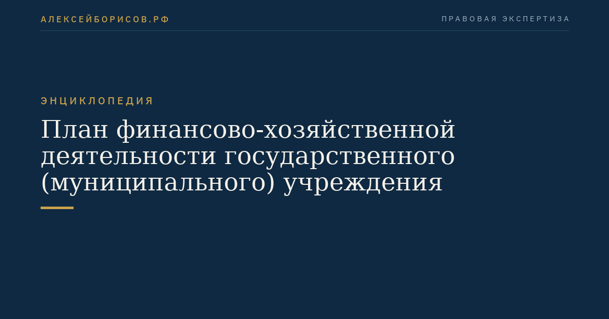 План финансово-хозяйственной деятельности государственного (муниципального) учреждения