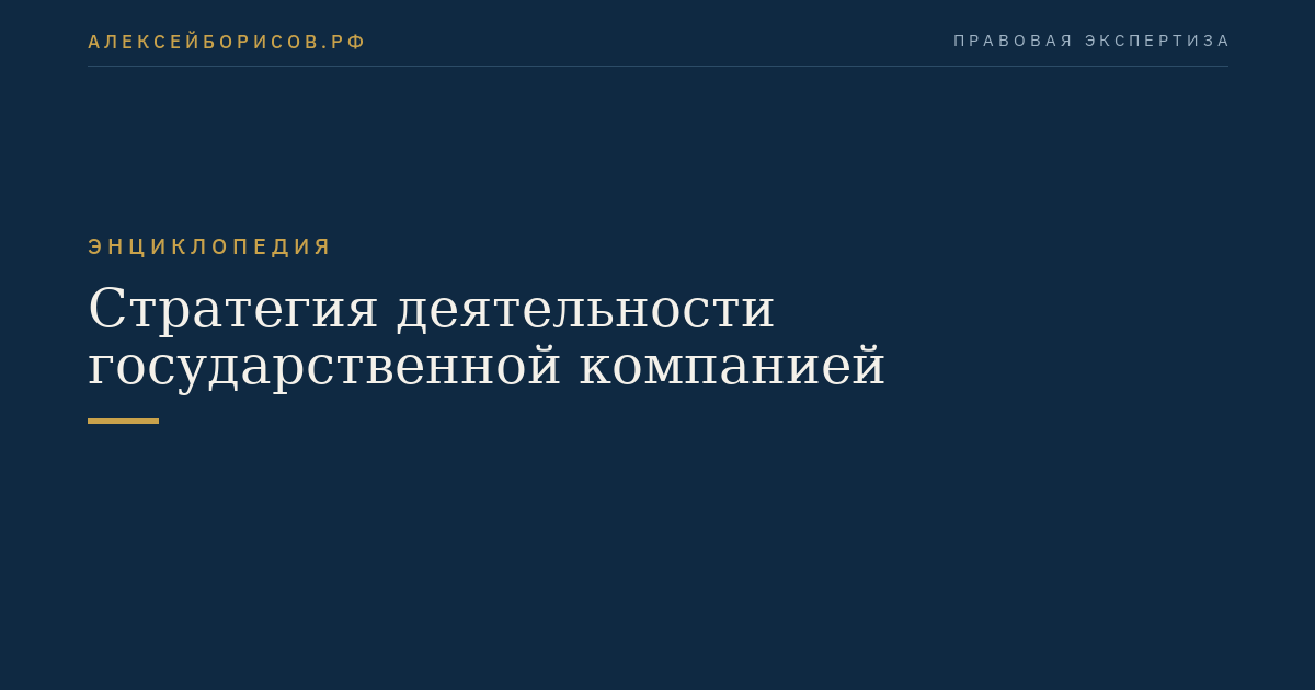 Стратегия деятельности государственной компанией