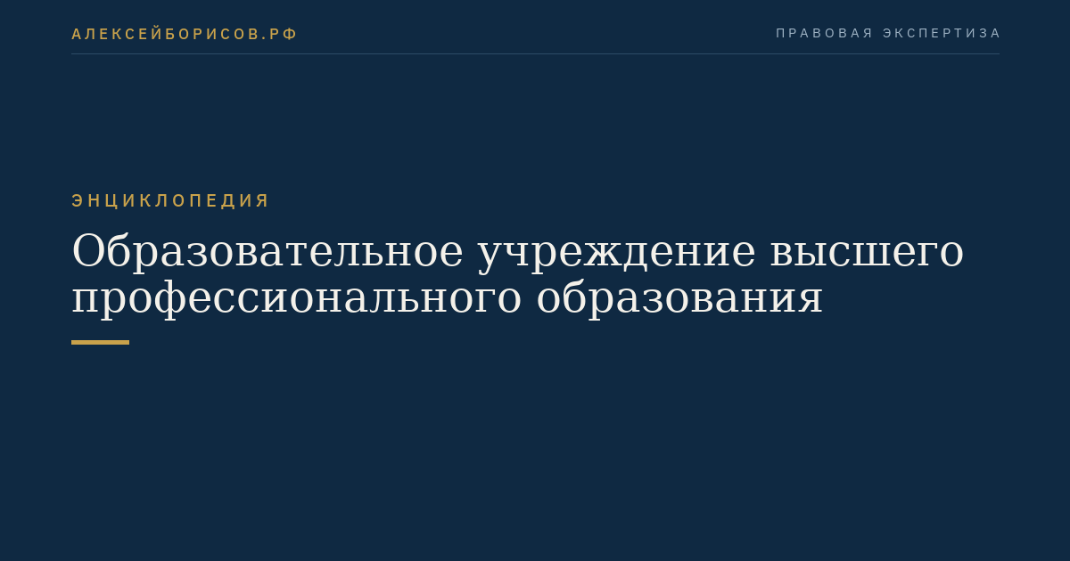 Образовательное учреждение высшего профессионального образования