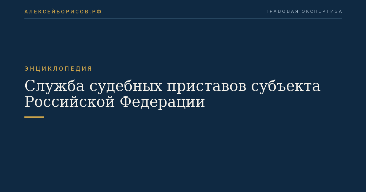 Service of Court Bailiffs of a Subject of the Russian Federation