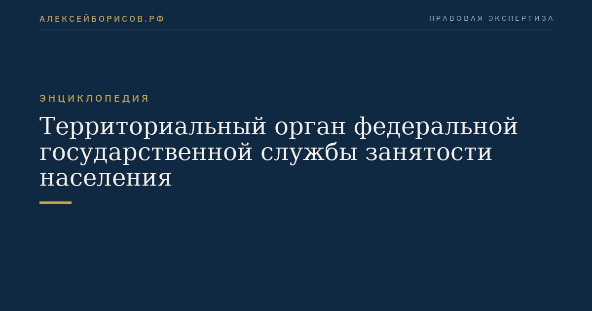 Территориальный орган федеральной государственной службы занятости населения