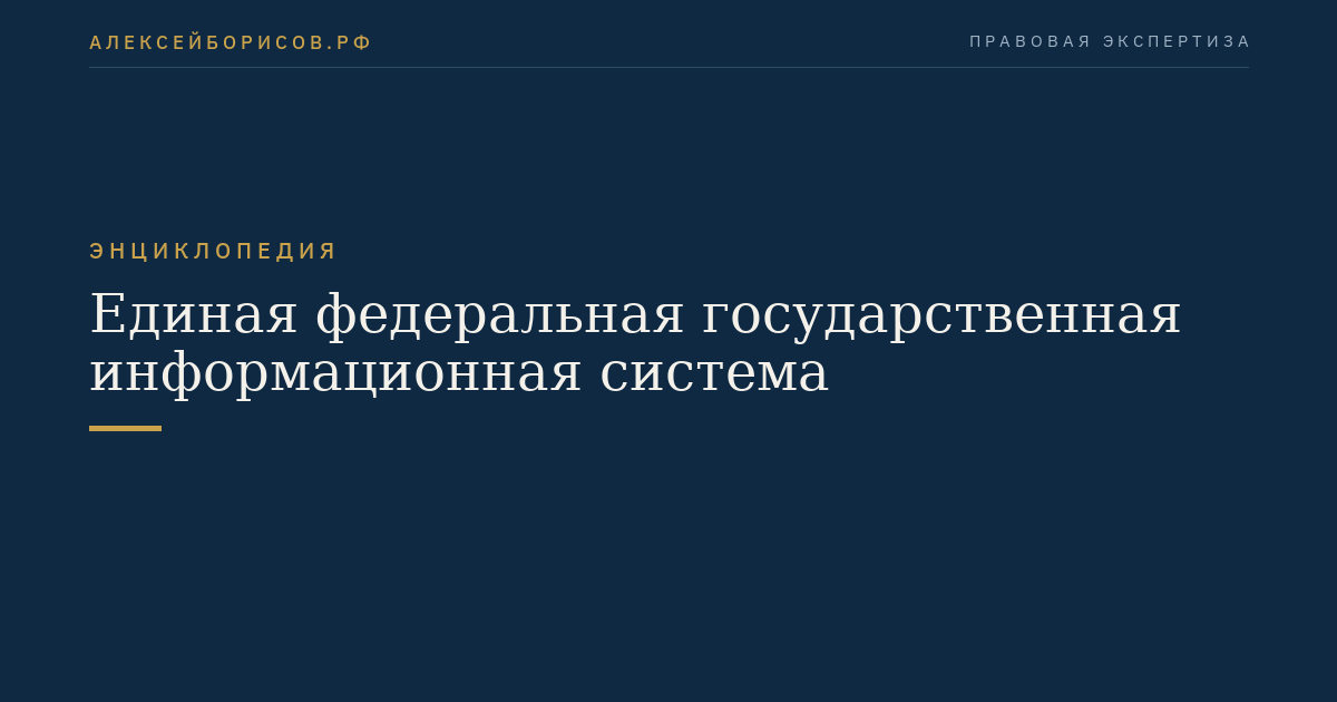Единая федеральная государственная информационная система