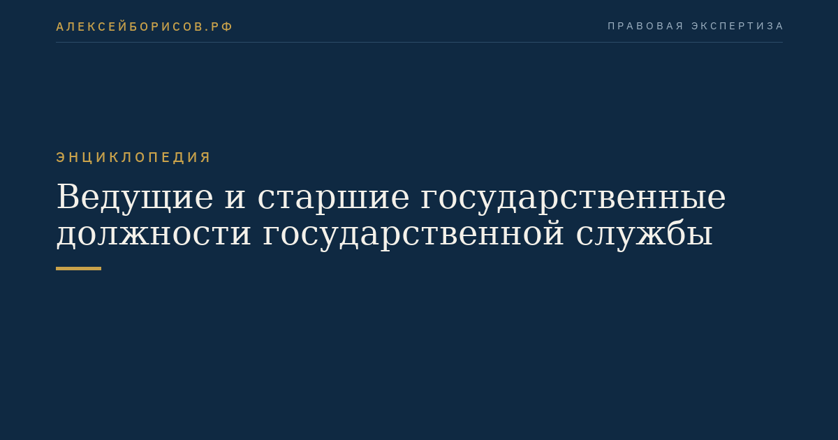 Ведущие и старшие государственные должности государственной службы