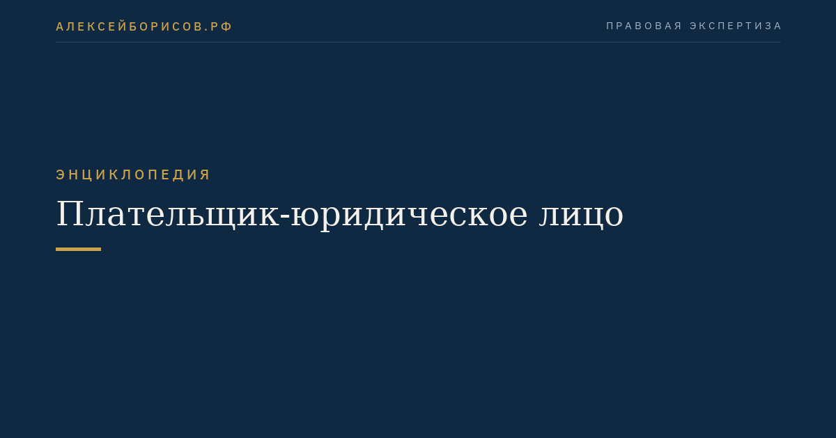 Плательщик-юридическое лицо