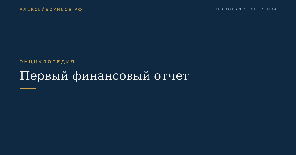 Первый финансовый отчет