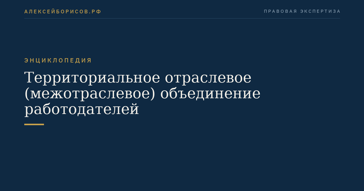 Территориальное отраслевое (межотраслевое) объединение работодателей