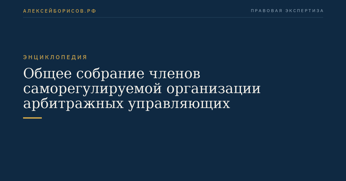 Общее собрание членов саморегулируемой организации арбитражных управляющих