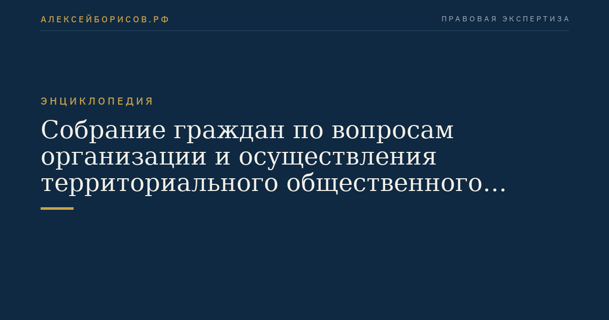 Собрание граждан по вопросам организации и осуществления территориального общественного самоуправления