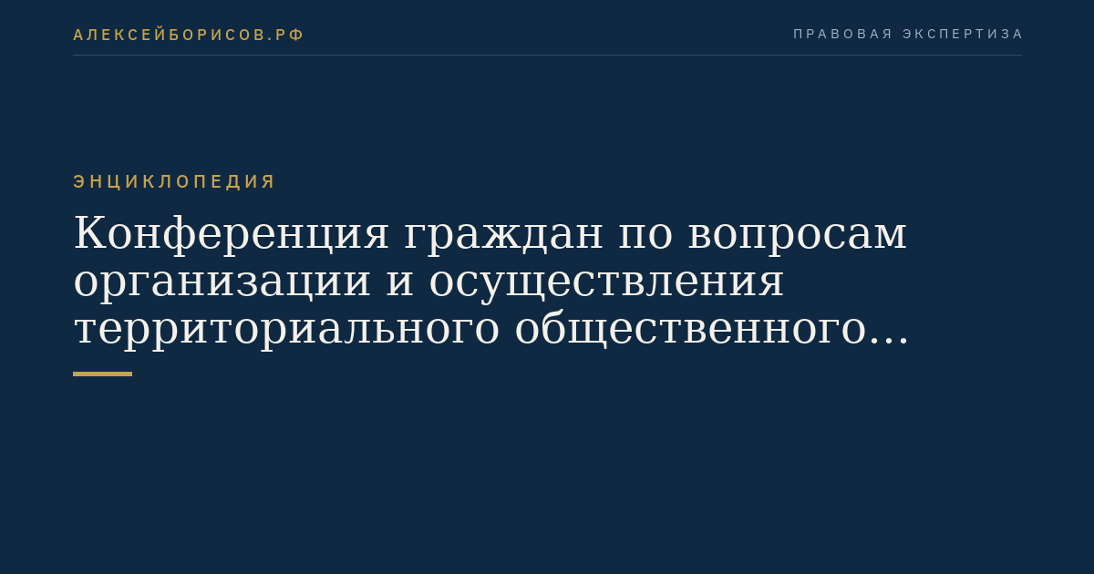 Конференция граждан по вопросам организации и осуществления территориального общественного самоуправления
