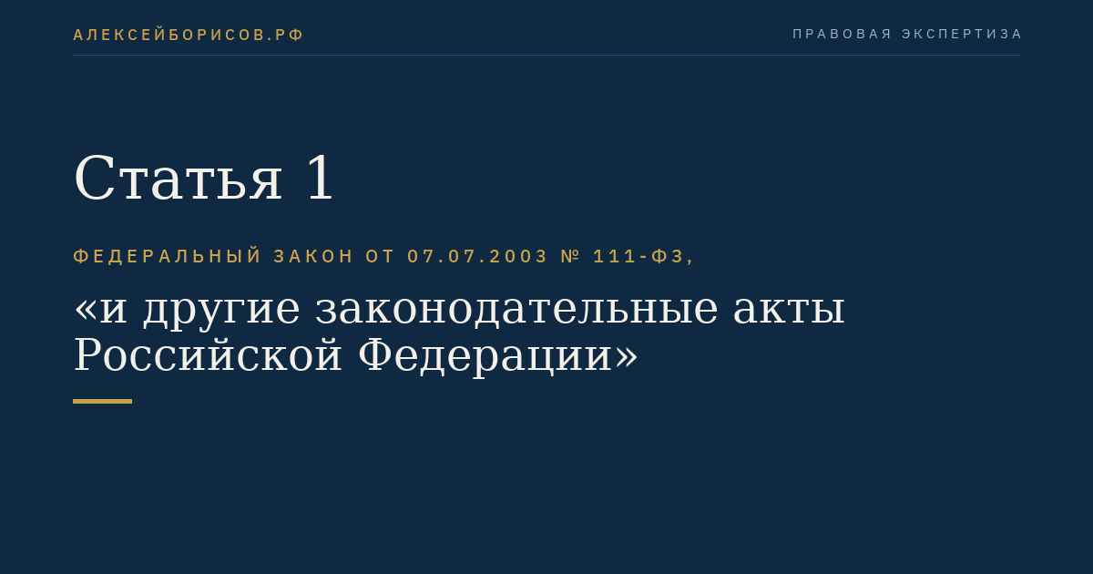 Статья 1