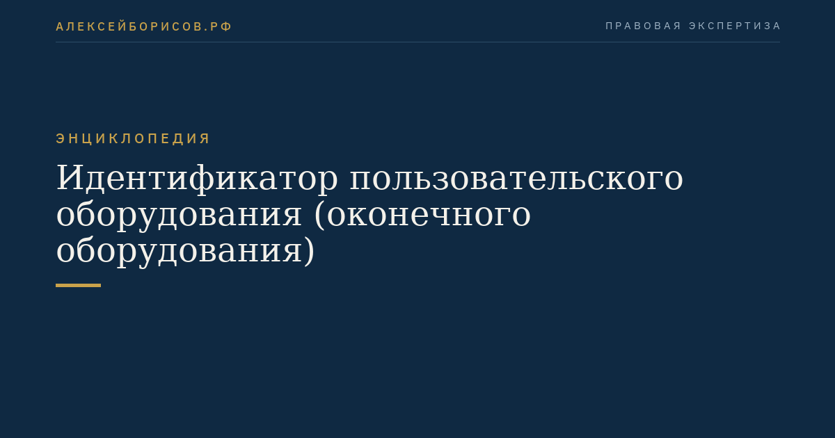 Идентификатор пользовательского оборудования (оконечного оборудования)