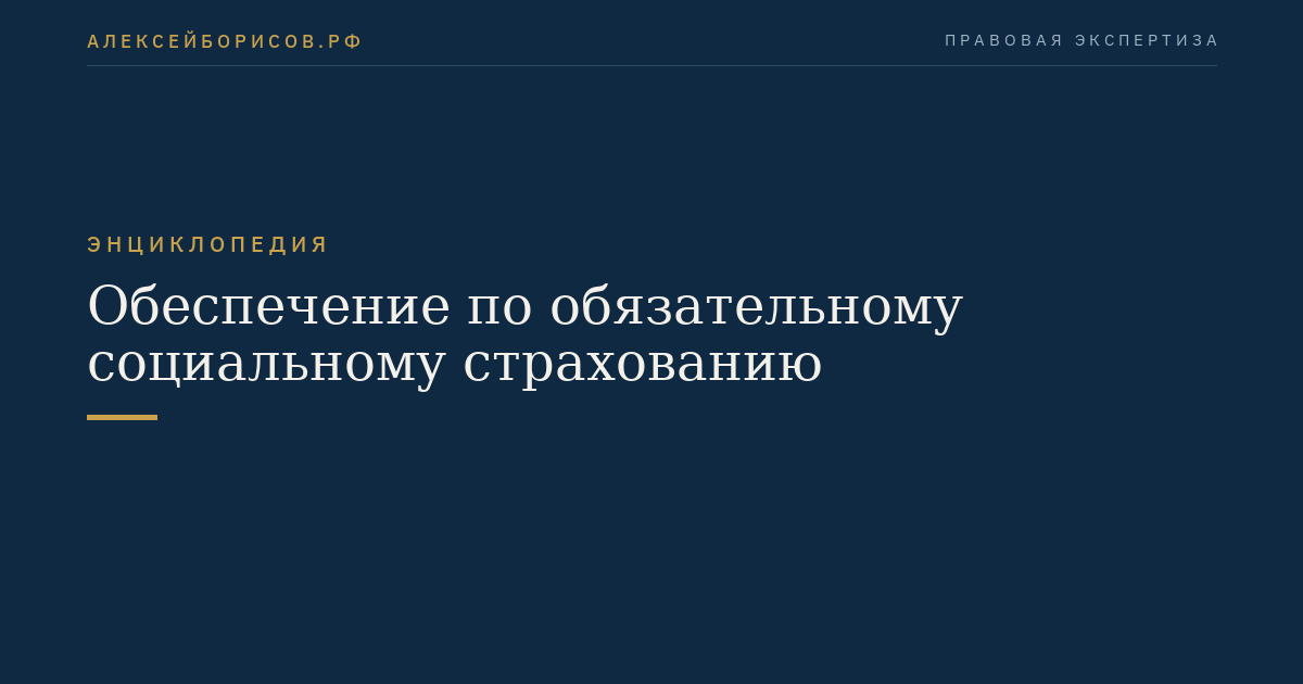 Обеспечение по обязательному социальному страхованию