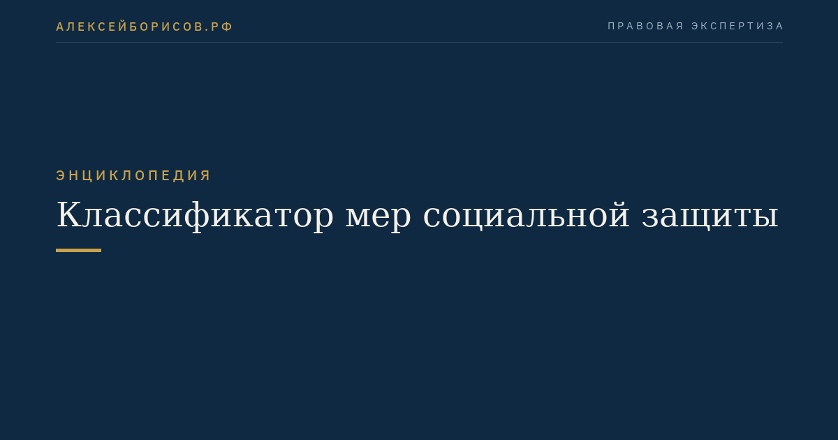 Классификатор мер социальной защиты