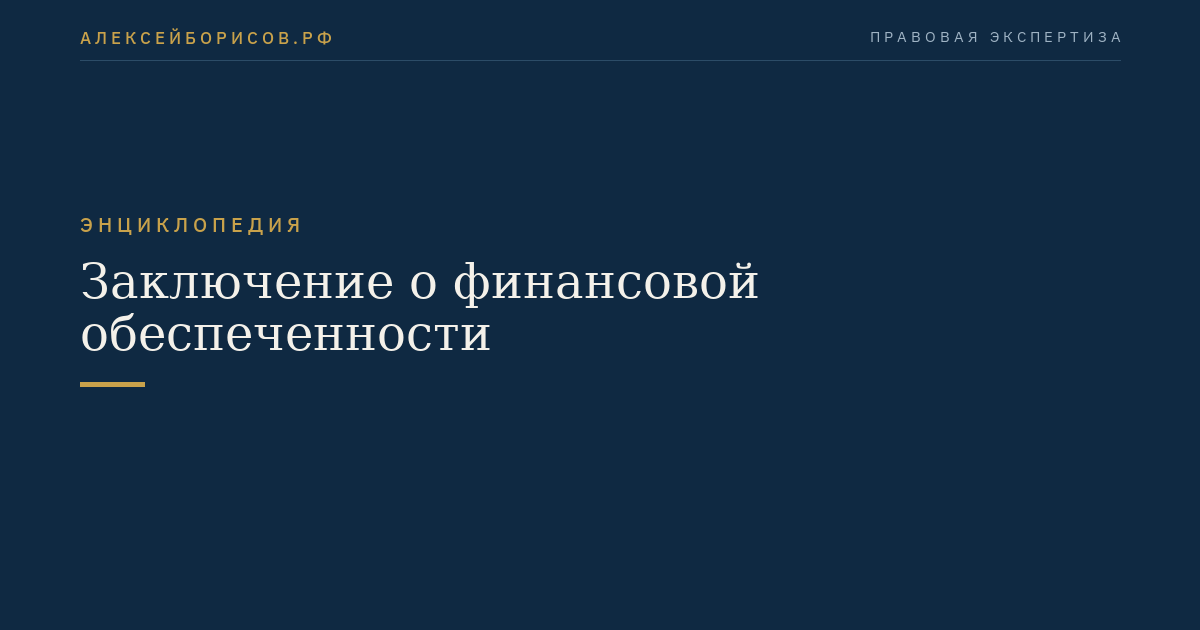 Заключение о финансовой обеспеченности