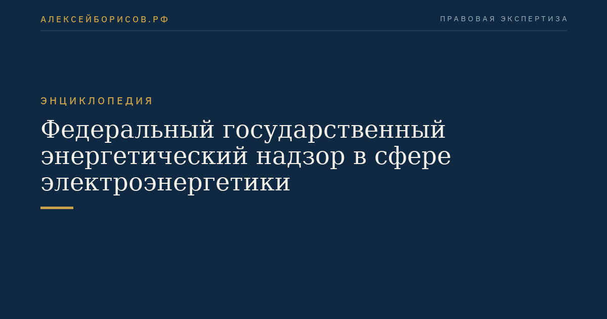 Федеральный государственный энергетический надзор в сфере электроэнергетики