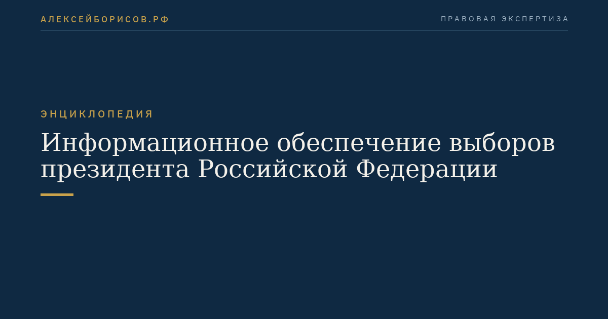 Информационное обеспечение выборов президента Российской Федерации