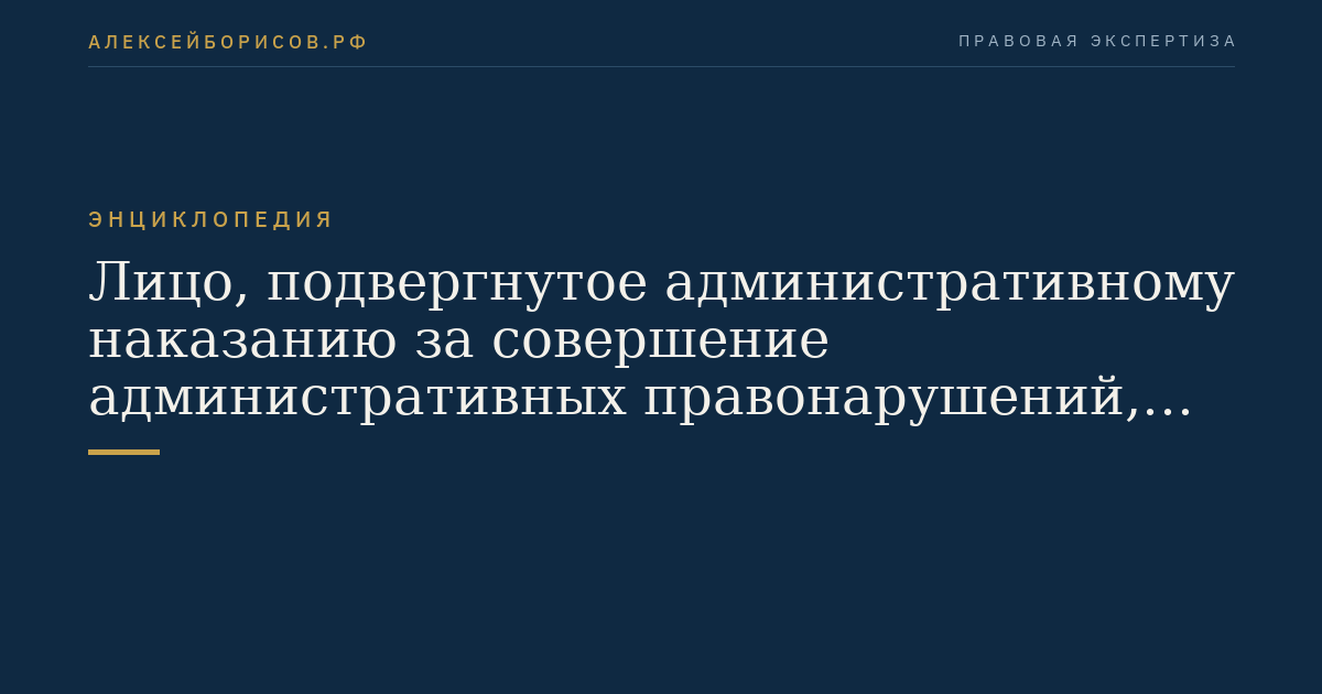 Лицо, подвергнутое административному наказанию за совершение административных правонарушений, предусмотренных статьями 20.3 и 20.29 Кодекса Российской Федерации об административных правонарушениях