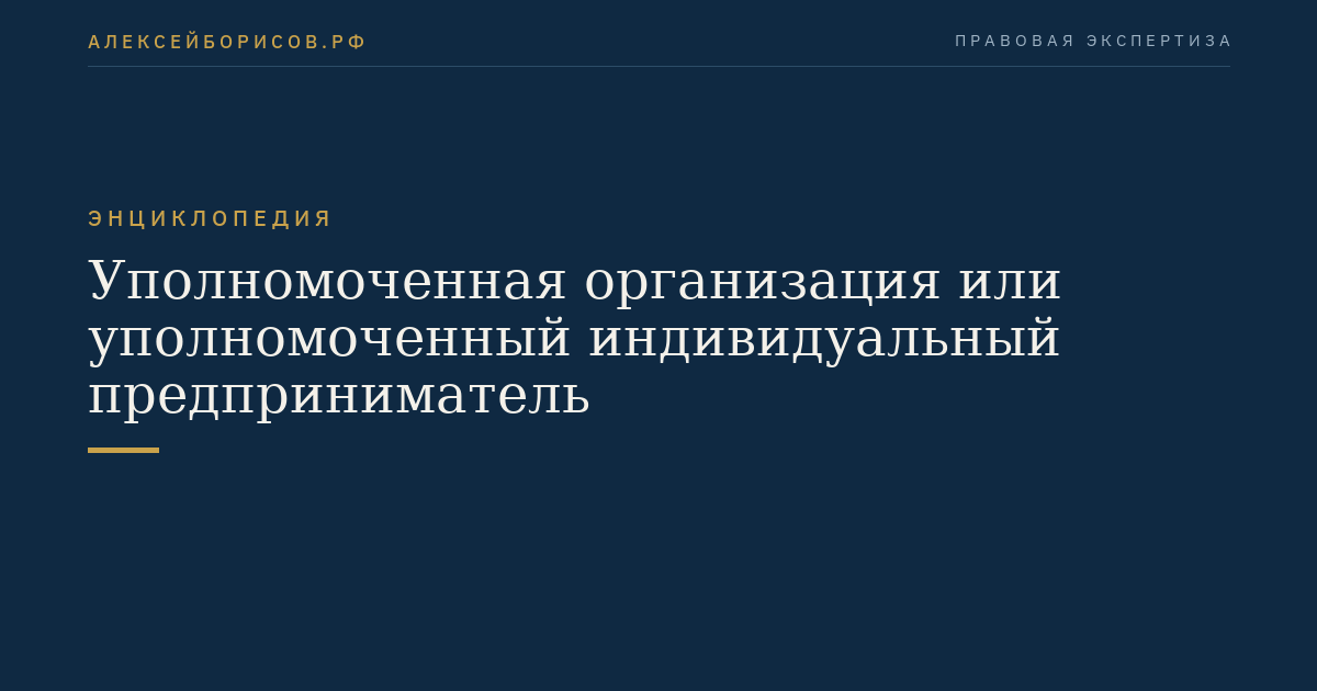 Уполномоченная организация или уполномоченный индивидуальный предприниматель