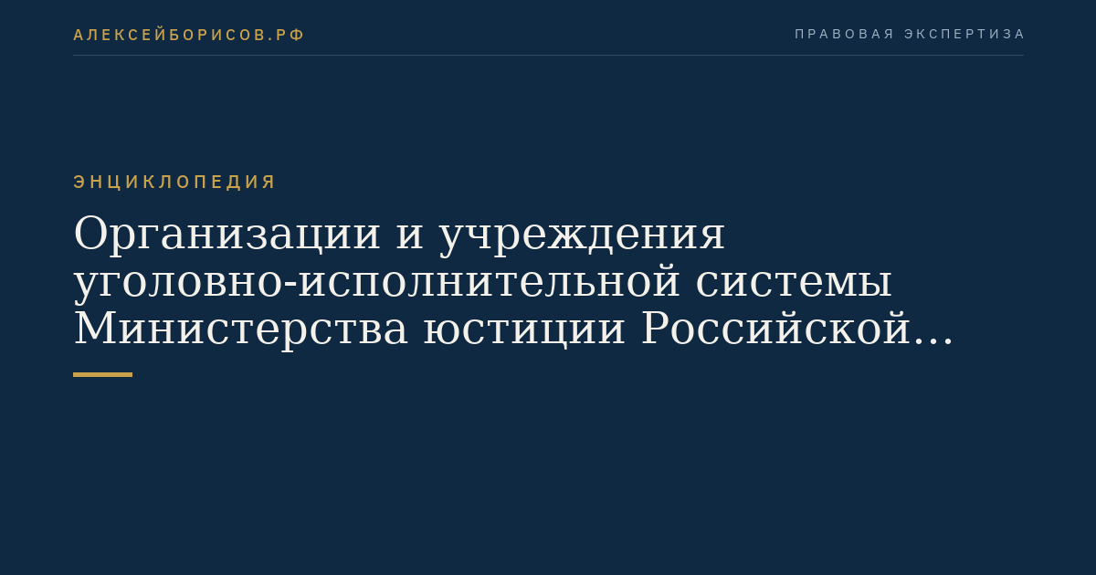 Organisationen und Einrichtungen des Strafverwaltungsrechtsministeriums des Ministeriums für Justiz der Russischen Föderation