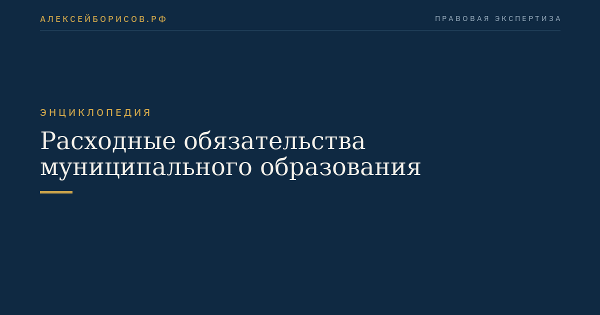 Расходные обязательства муниципального образования