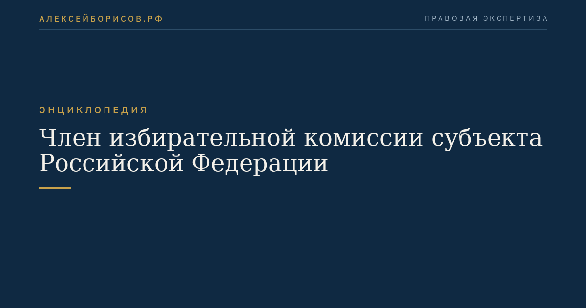 Member of the Election Commission of a Subject of the Russian Federation