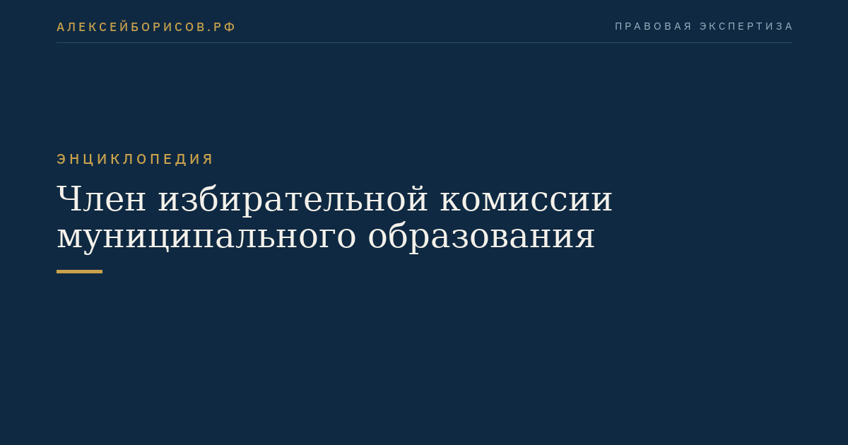 Member of the electoral commission of the municipal formation