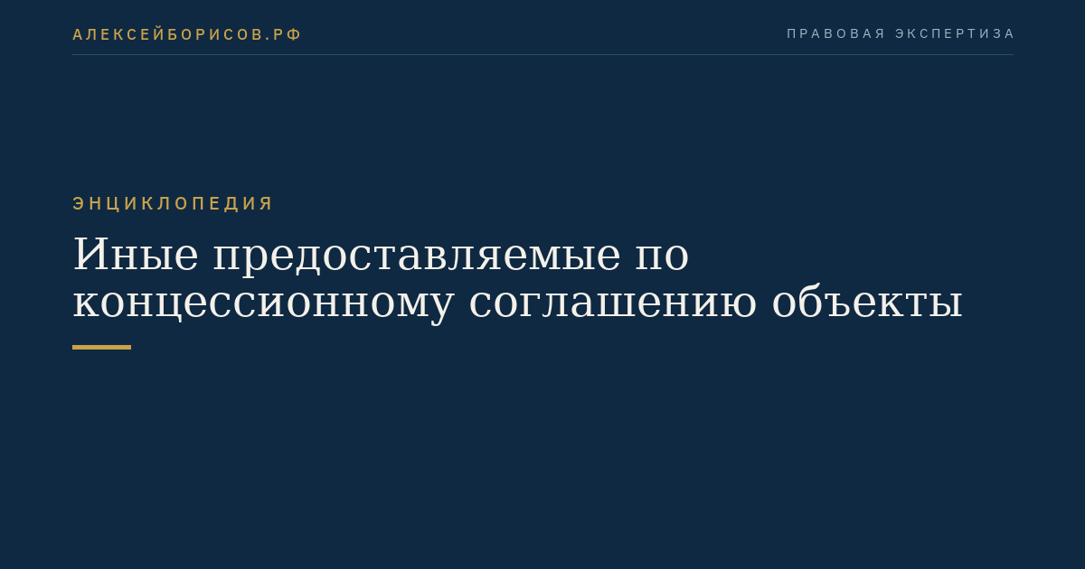 Иные предоставляемые по концессионному соглашению объекты