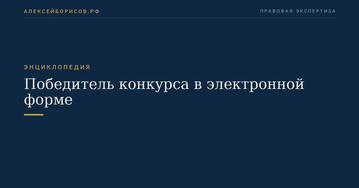 Победитель конкурса в электронной форме