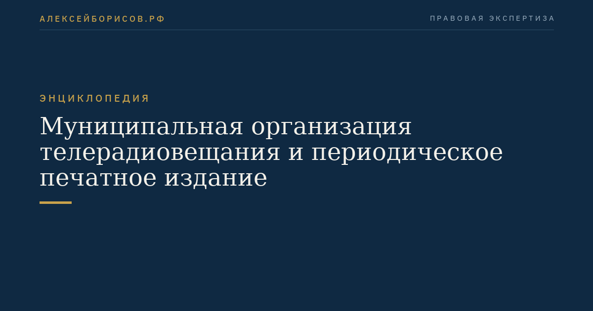 Муниципальная организация телерадиовещания и периодическое печатное издание
