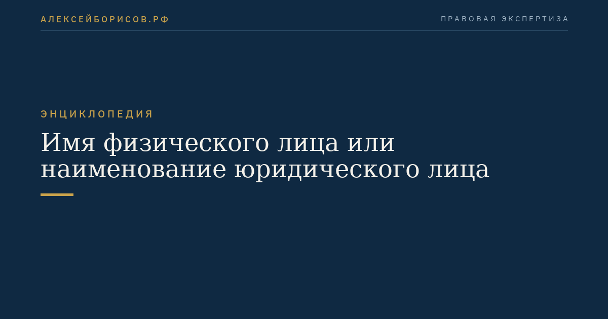 Имя физического лица или наименование юридического лица