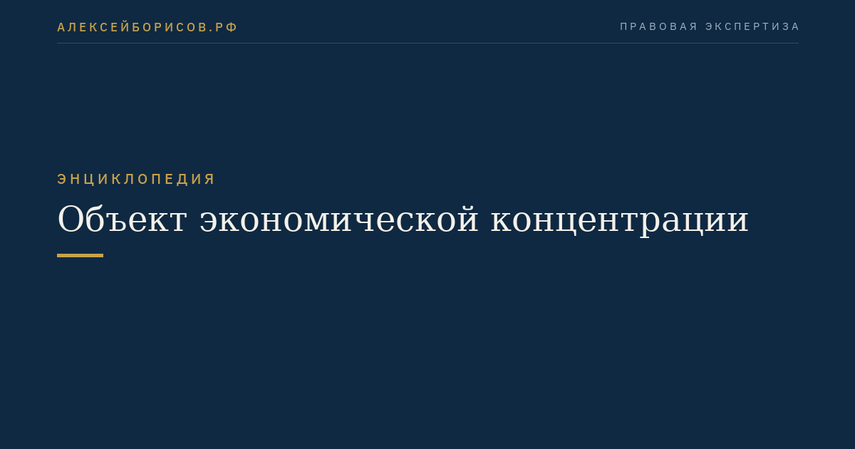 Объект экономической концентрации