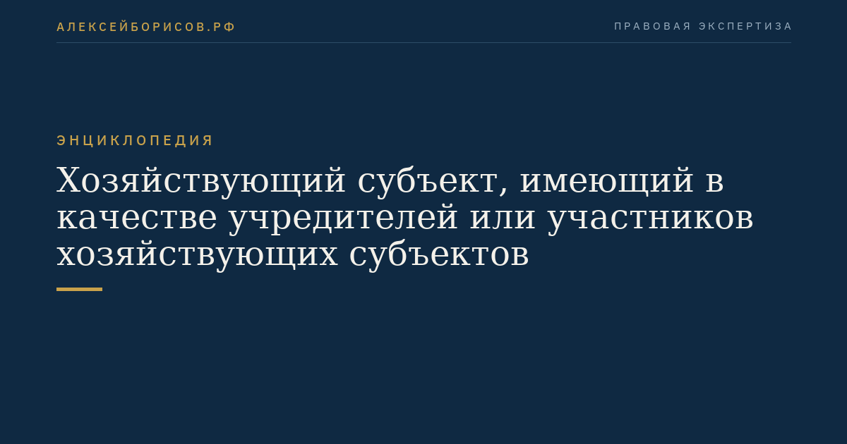 Хозяйствующий субъект, имеющий в качестве учредителей или участников хозяйствующих субъектов
