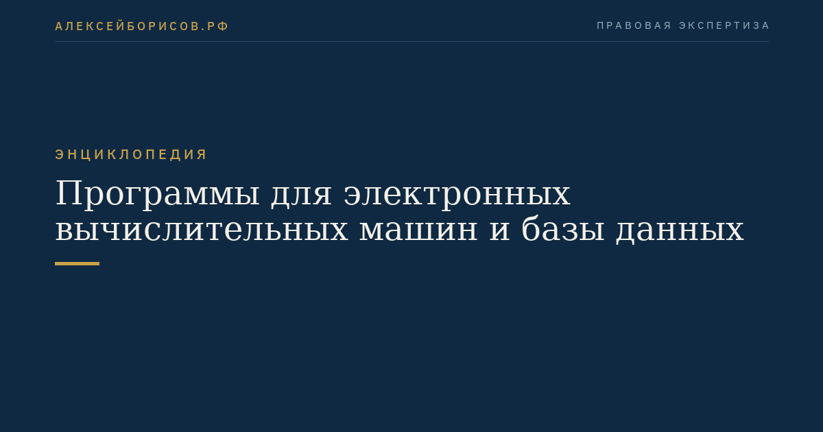 Программы для электронных вычислительных машин и базы данных