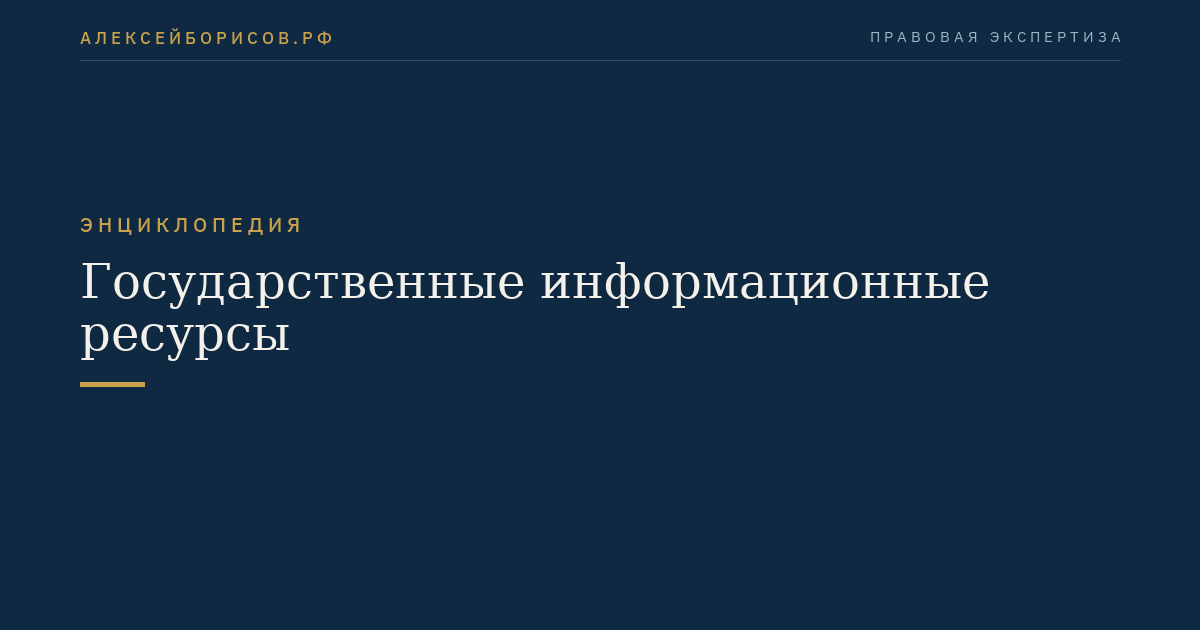 Государственные информационные ресурсы