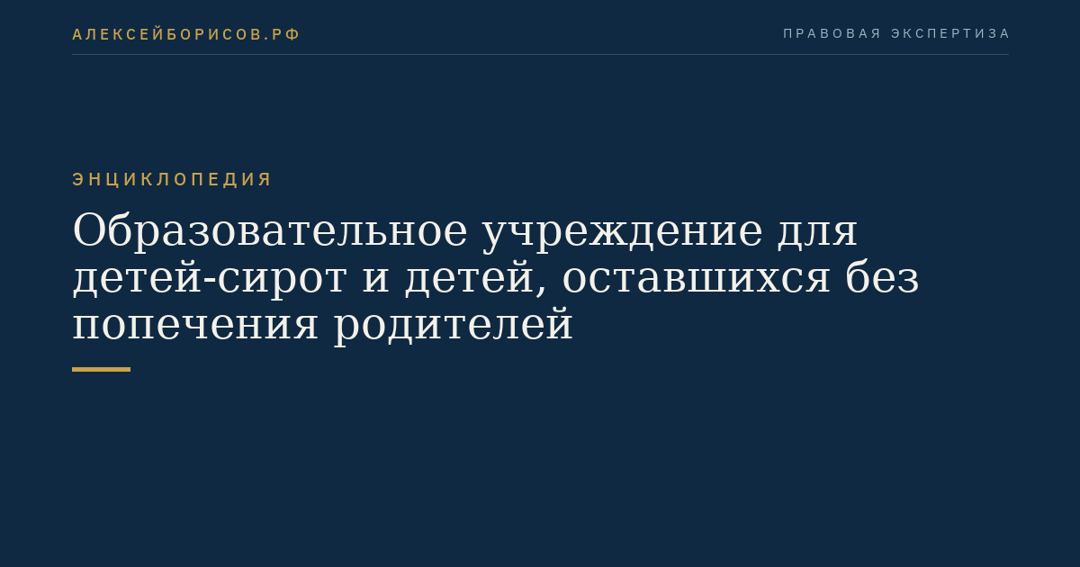 Образовательное учреждение для детей-сирот и детей, оставшихся без попечения родителей