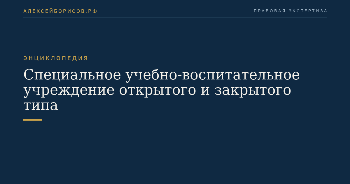 Специальное учебно-воспитательное учреждение открытого и закрытого типа