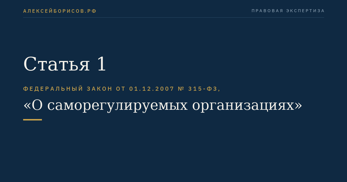 Статья 1