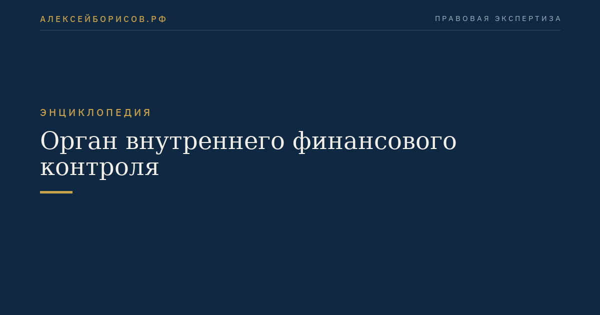 Орган внутреннего финансового контроля
