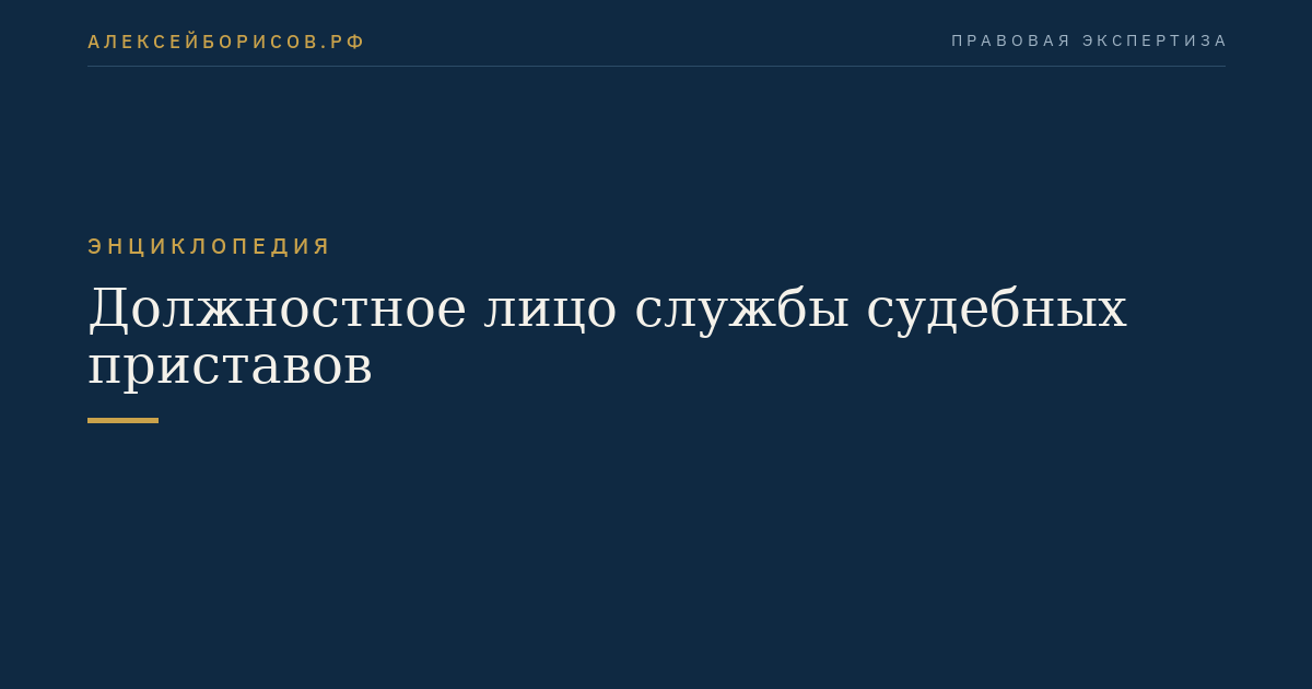 Должностное лицо службы судебных приставов