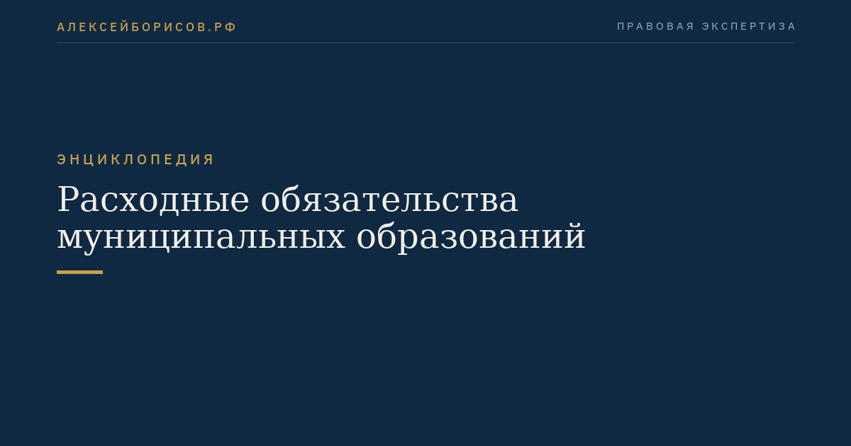 Расходные обязательства муниципальных образований