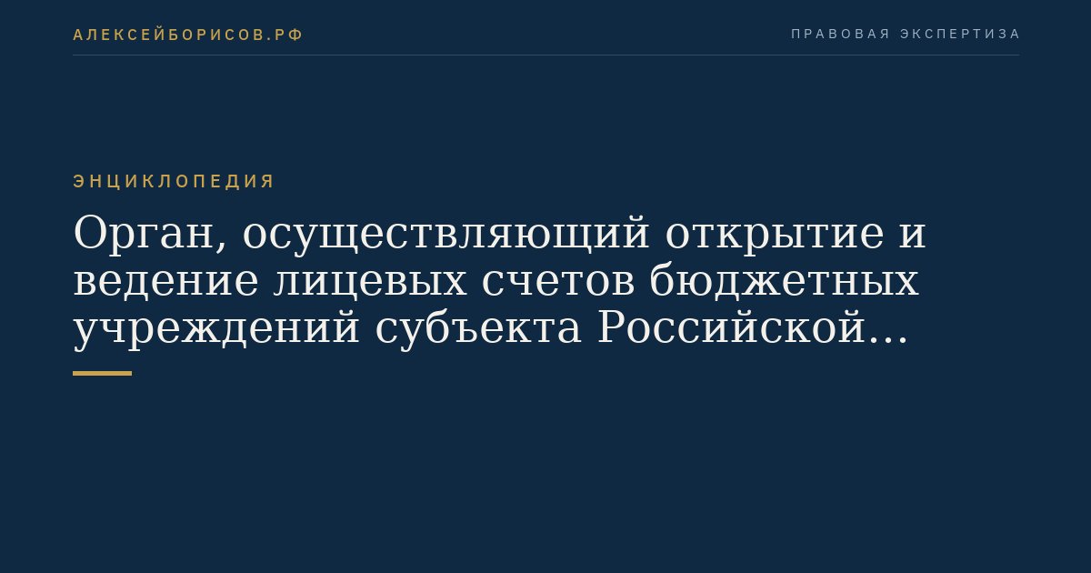 Organe, das die Eröffnung und Führung von Einzelkonten der Budgeteinrichtungen des Subjekts der Russischen Föderation durchführt