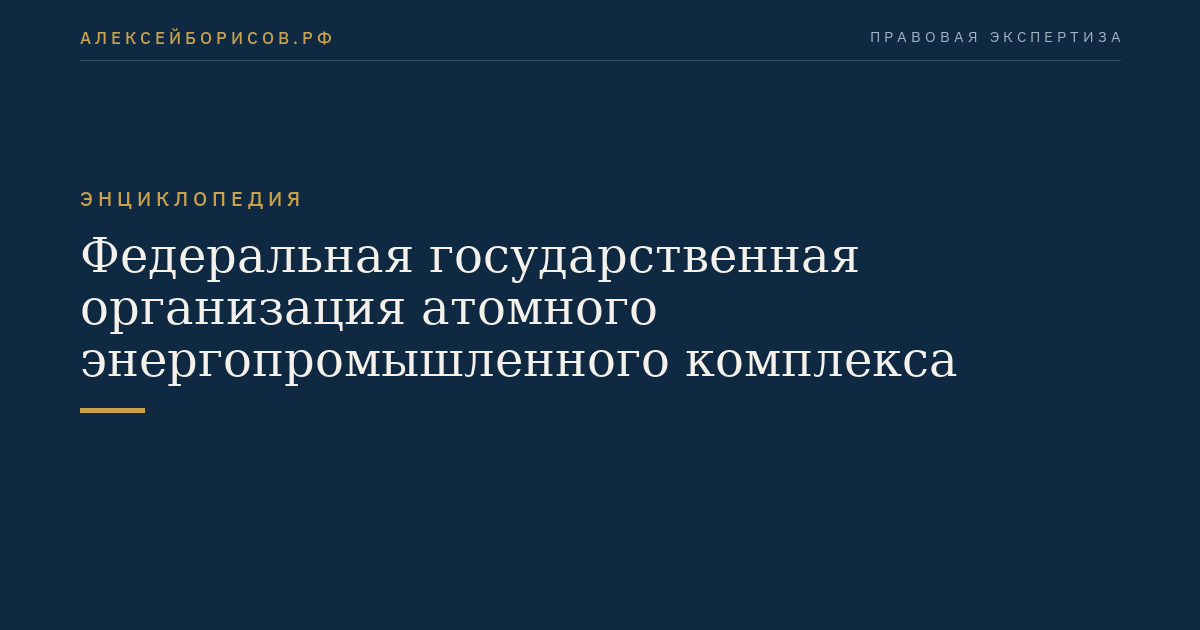 Federal State Unitary Enterprise of the Atomic Energy Industry Complex