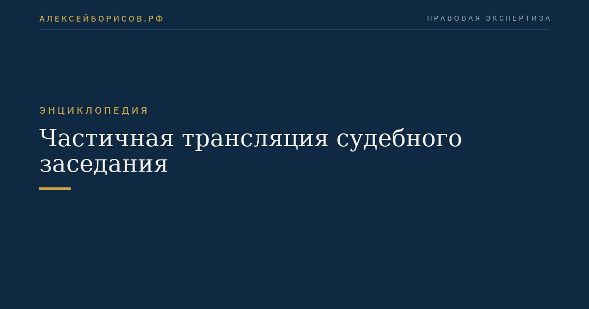 Частичная трансляция судебного заседания
