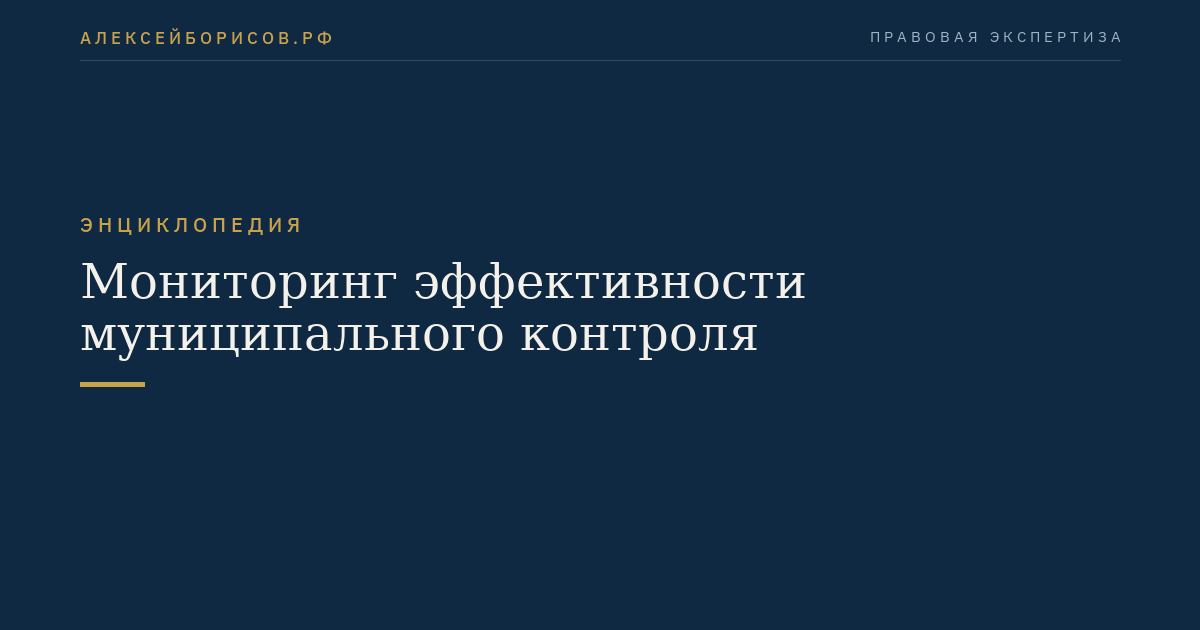 Мониторинг эффективности муниципального контроля