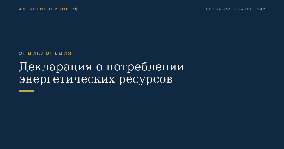 Декларация о потреблении энергетических ресурсов