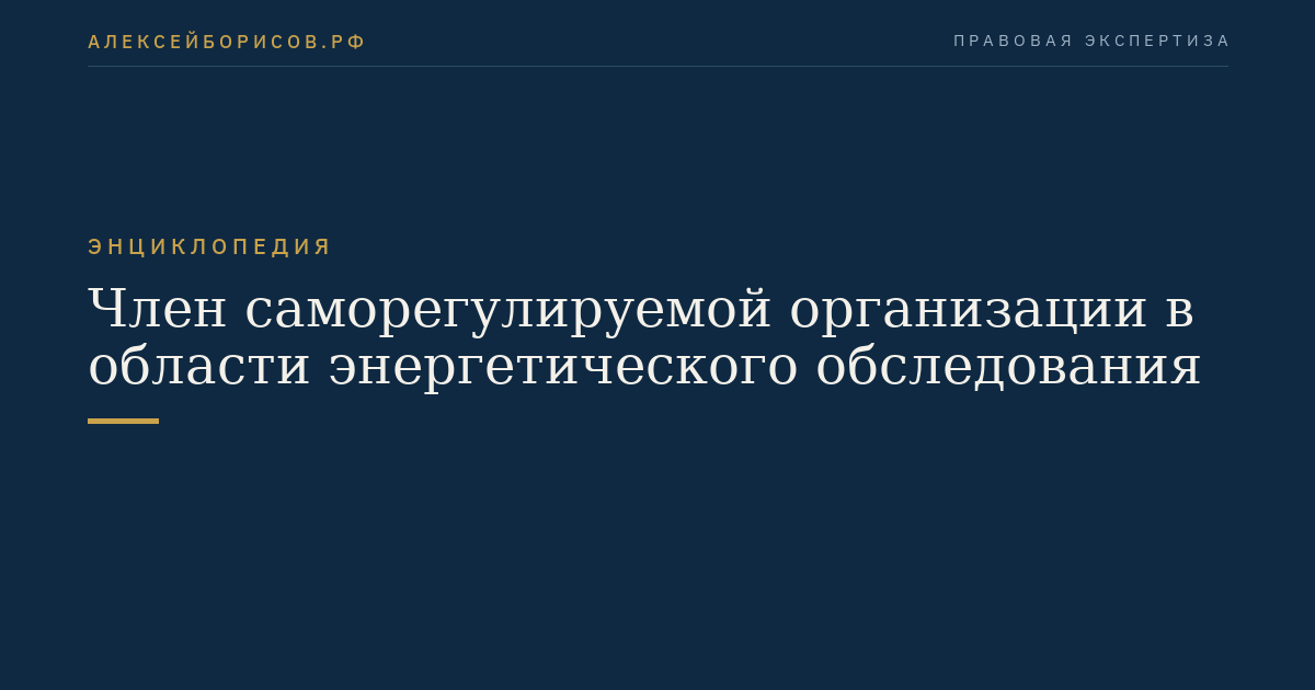 Член саморегулируемой организации в области энергетического обследования